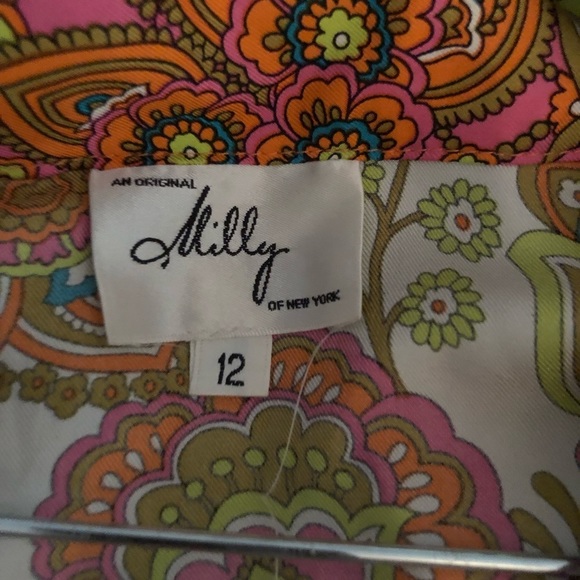 MILLY of NEW YORK size 10-12 multi colored paisley print Mini Skirt & tunic - Picture 7 of 16